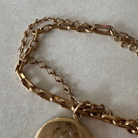 Alice signed vintage gold plated monogram initial charm chain link bracelet - Picture 3 of 6